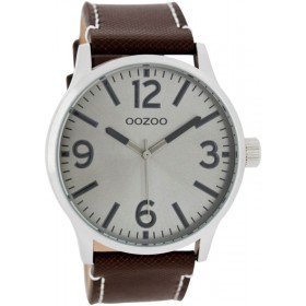 OOZOO Timepieces 45mm Dark Brown Leather Strap C7407